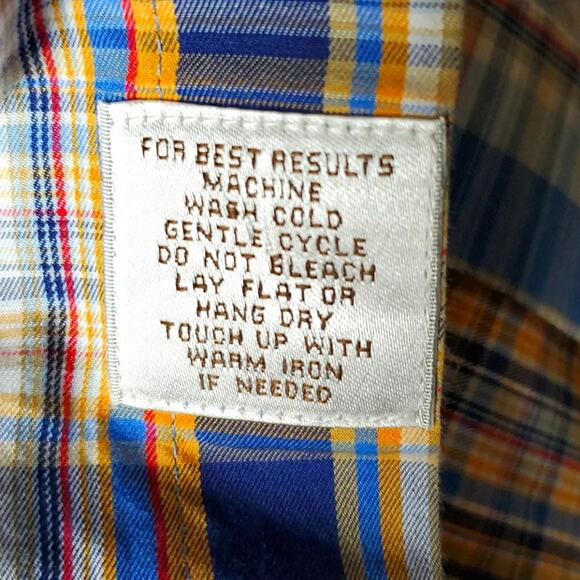 Peter Millar SZ XL 100% Cotton Blue Plaid Button Up Shirt - Picture 6 of 8